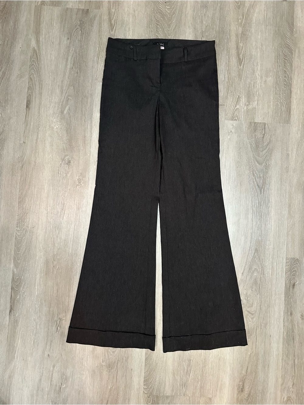 Wide leg Flare Dress Pants in dark grey